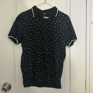 Black polka dot polo shirt from Forever 21
